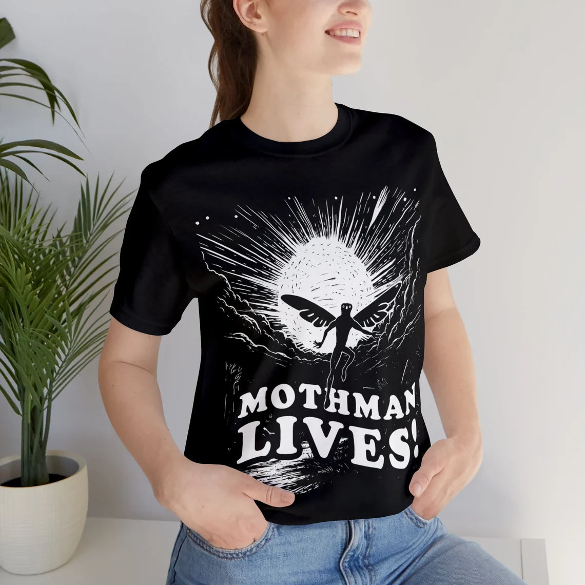 Mothman Lives Shirt | Cryptid TeeShirt | Funny Mothman T-Shirt | Cryptozoology Clothing | Cool Style