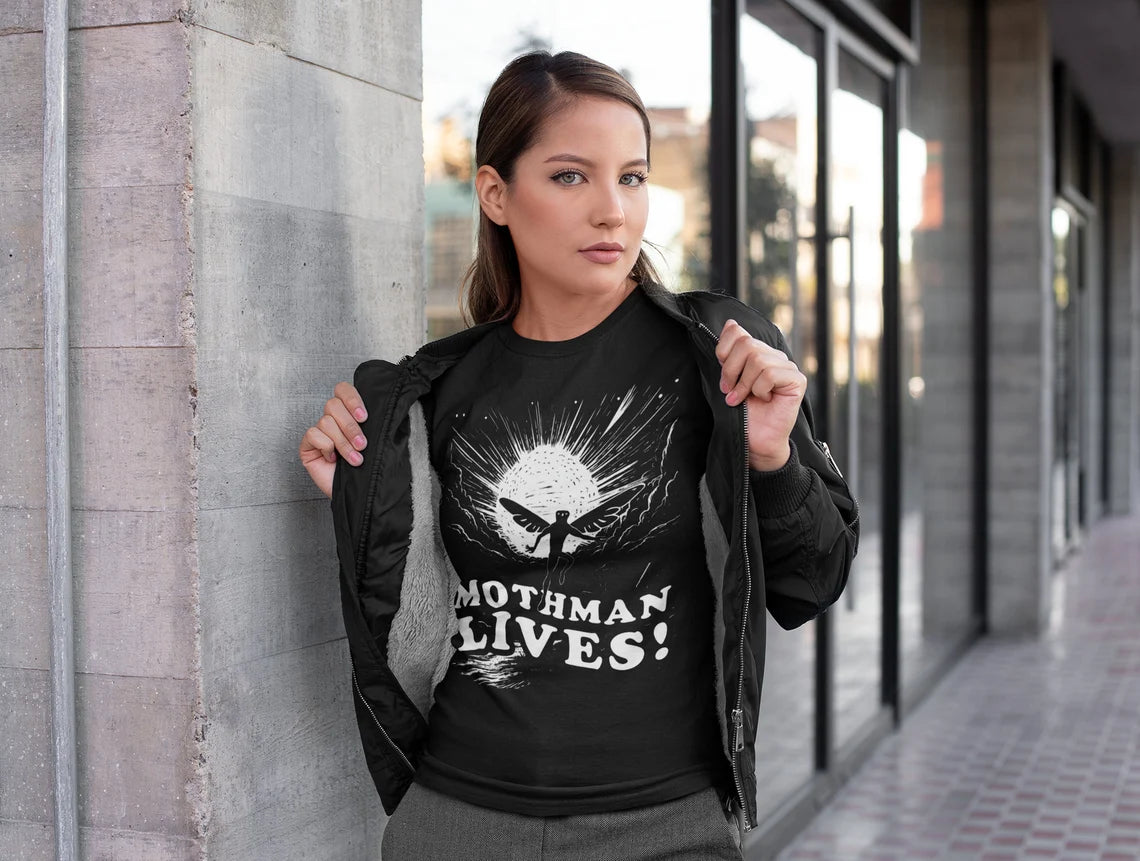 Mothman Lives Shirt | Cryptid TeeShirt | Funny Mothman T-Shirt | Cryptozoology Clothing | Cool Style