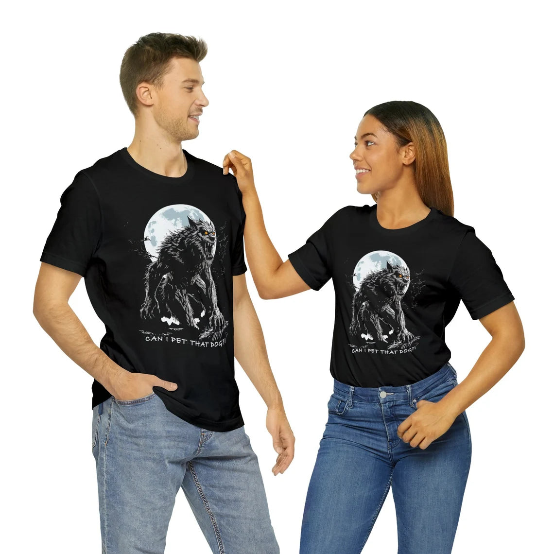 Can I Pet That Dog Werewolf Meme Shirt | MonsterTeeShirt | Funny Wolfman T-Shirt | Horror Clothing | Cool Style