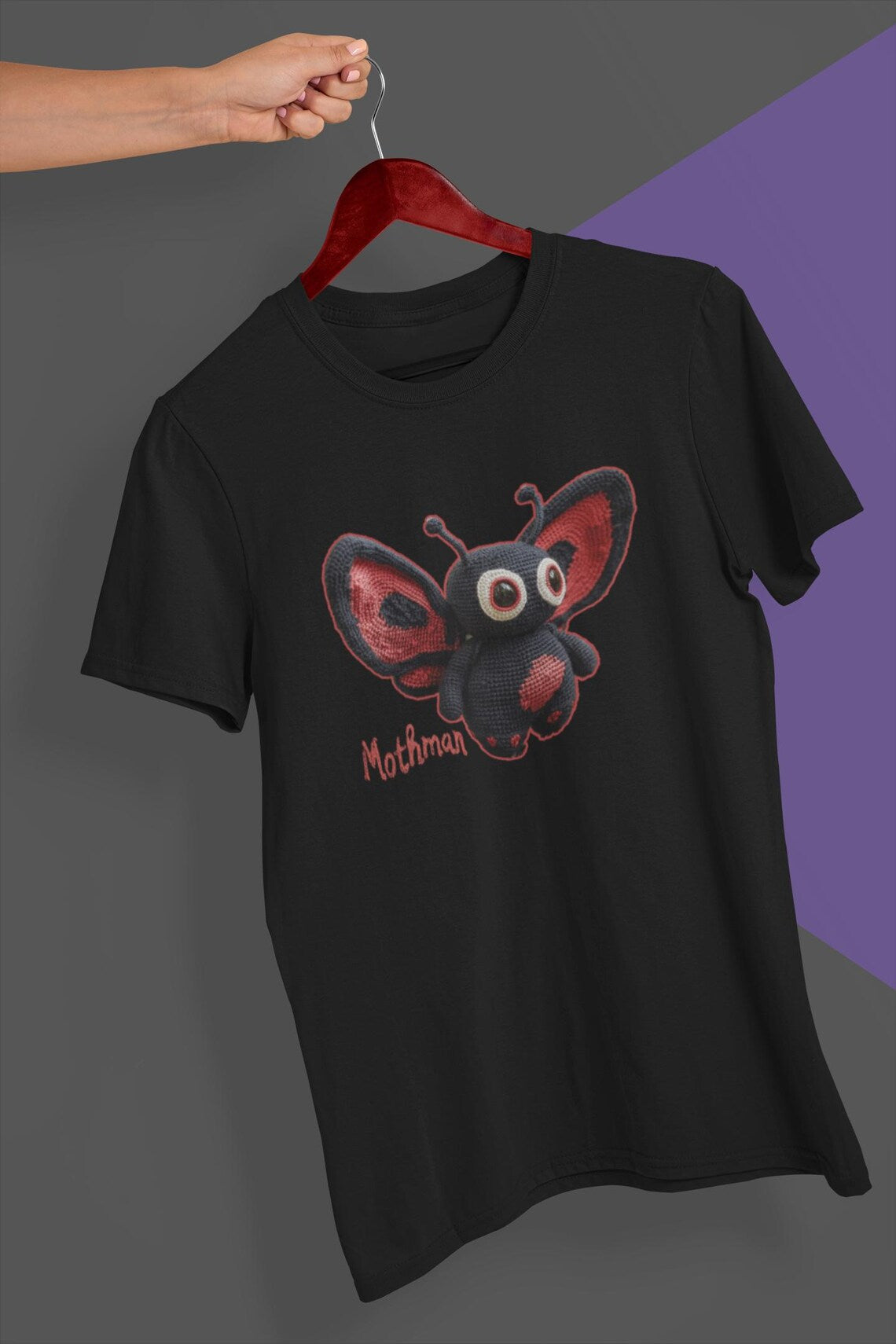 Amigurumi Mothman Tee Shirt | Moth Man tshirt | Cryptid Gift Style Cryptozoology