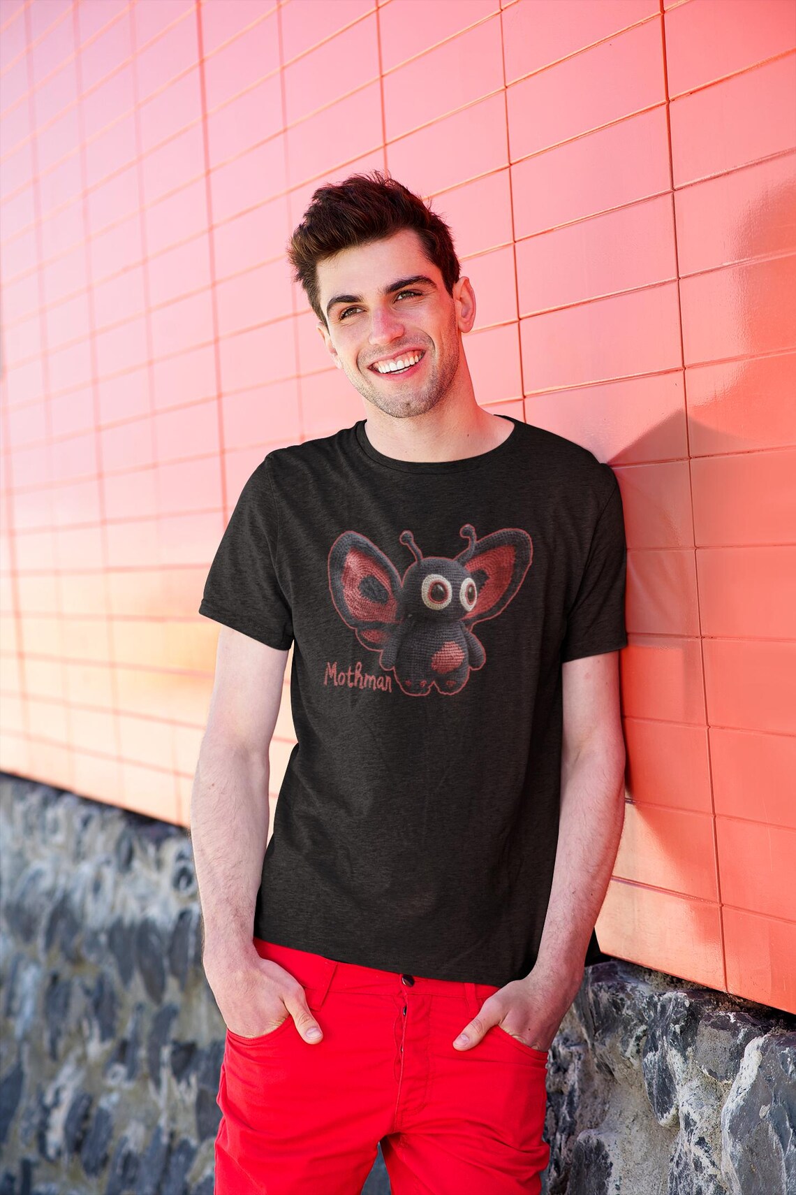 Amigurumi Mothman Tee Shirt | Moth Man tshirt | Cryptid Gift Style Cryptozoology