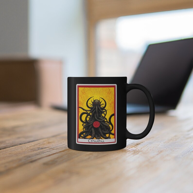 Cthulhu Tarot Card 11oz Black Mug