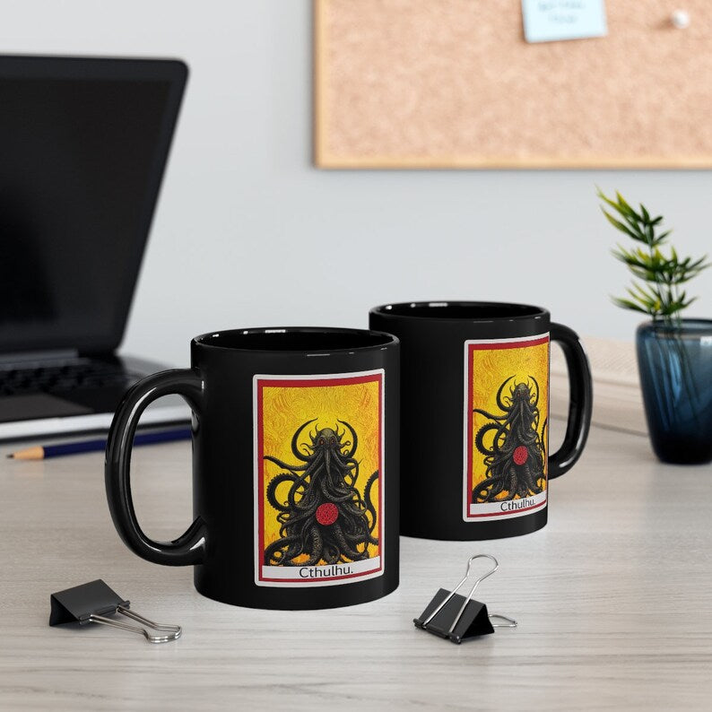 Cthulhu Tarot Card 11oz Black Mug