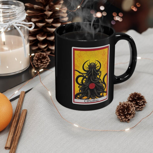Cthulhu Tarot Card 11oz Black Mug