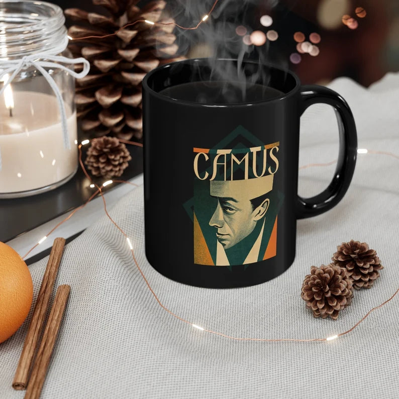 Albert Camus 11oz Black Mug coffee cup
