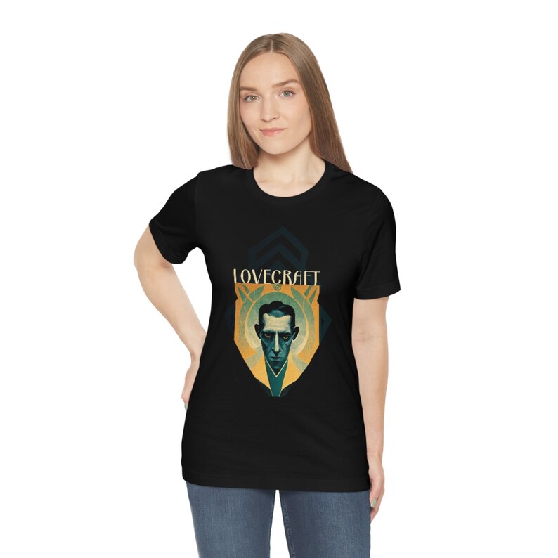 H.P. Lovecraft Art Deco Shirt gift poet shirt author writer gift for author gift for writer gift teeshirt