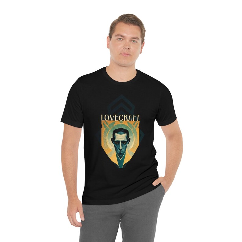H.P. Lovecraft Art Deco Shirt gift poet shirt author writer gift for author gift for writer gift teeshirt