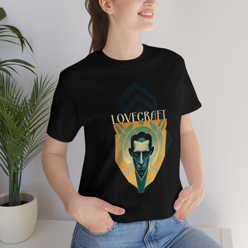 H.P. Lovecraft Art Deco Shirt gift poet shirt author writer gift for author gift for writer gift teeshirt