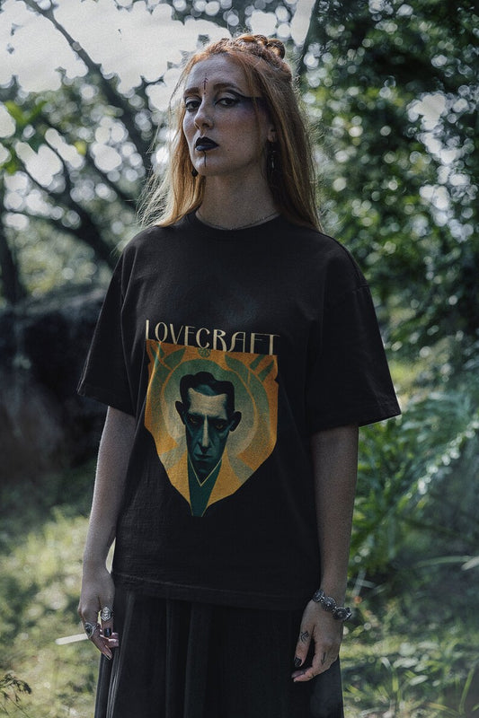 H.P. Lovecraft Art Deco Shirt gift poet shirt author writer gift for author gift for writer gift teeshirt