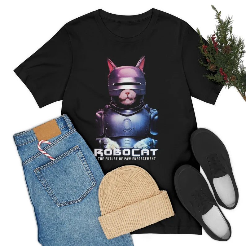 RoboCat Shirt RoboCop Parody Teeshirt