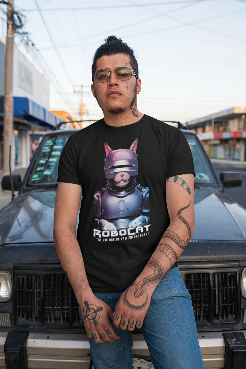 RoboCat Shirt RoboCop Parody Teeshirt
