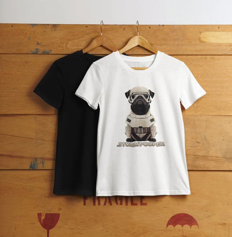 Storm Pooper Shirt Pug Stormtrooper Parody Teeshirt