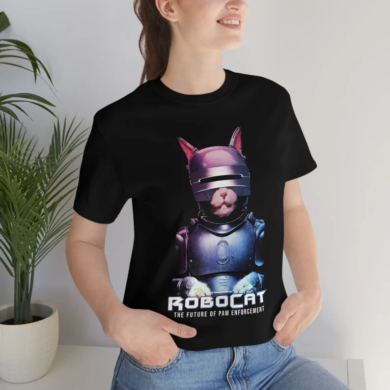 RoboCat Shirt RoboCop Parody Teeshirt