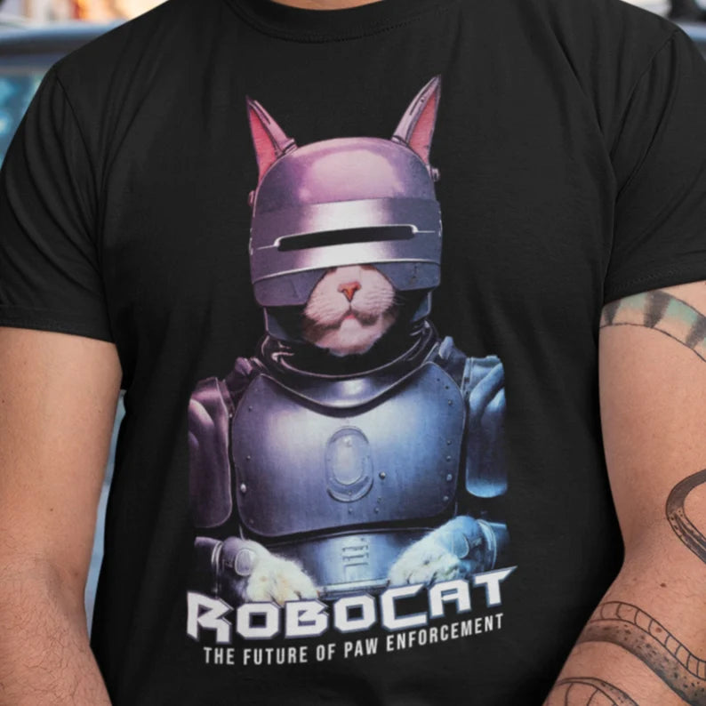 RoboCat Shirt RoboCop Parody Teeshirt