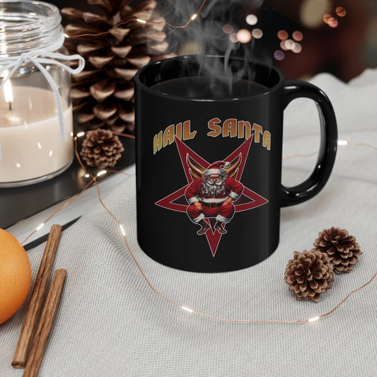 Hail Santa Coffee Mug | Funny Christmas Coffee Cup | Satanic Xmas Gift | Horror Santa Claus