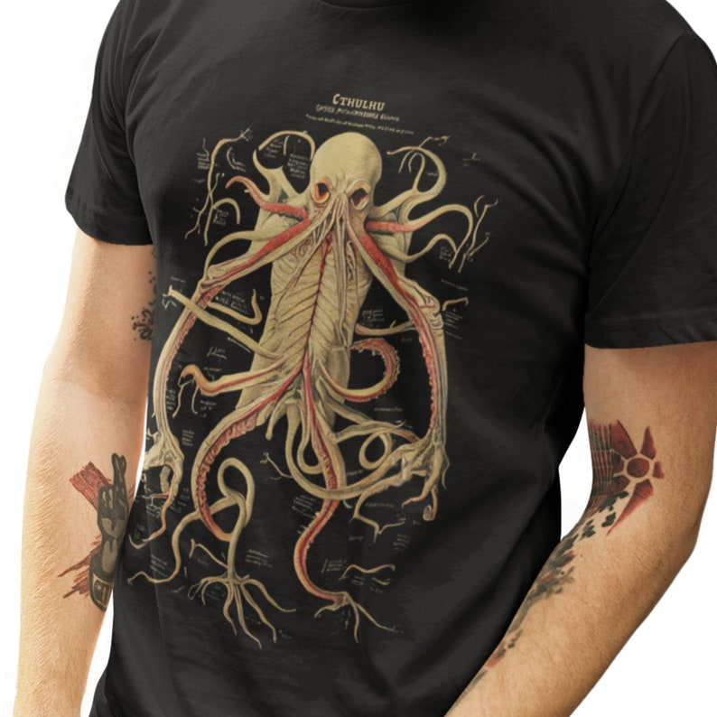 Cthulhu Arcane AnatomyT-Shirt | HP Lovecraft Teeshirt | Cult Monster Tee | Horror Gift