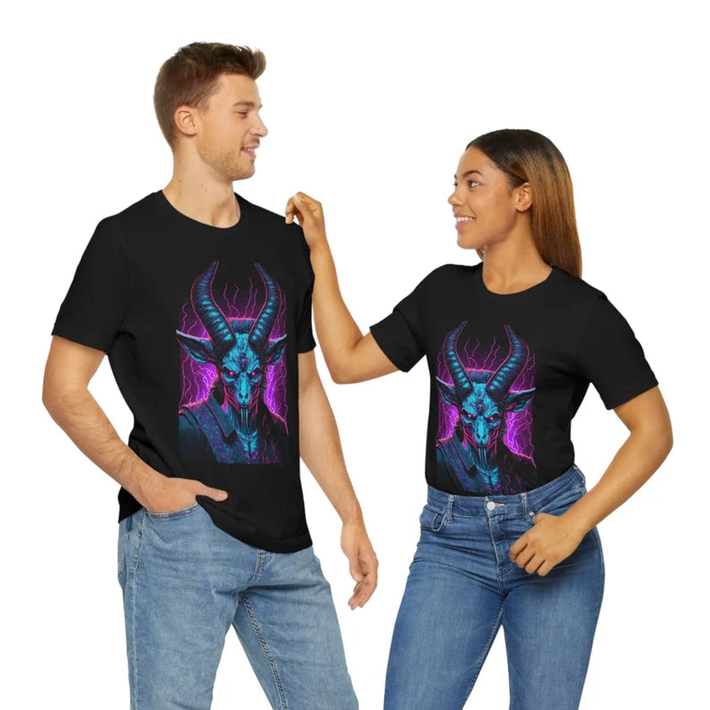 Vaporwave Cyberpunk Baphomet T-Shirt | Devil Teeshirt | Pastel Goth Shirt | Synthwave Gift 80s retro futuristic Satan Lucifer