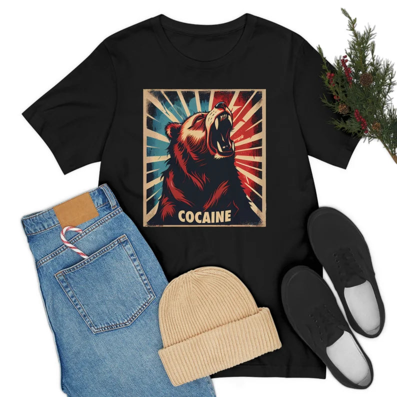 Cocaine Bear T-Shirt | Funny Meme Teeshirt | Drug Humor Tee Shirt Clothing