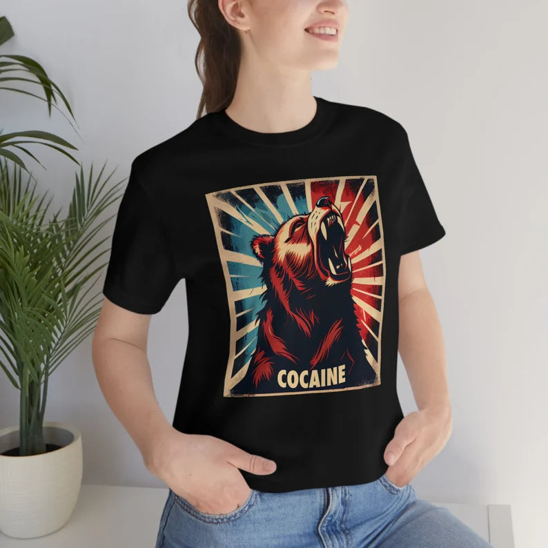 Cocaine Bear T-Shirt | Funny Meme Teeshirt | Drug Humor Tee Shirt Clothing