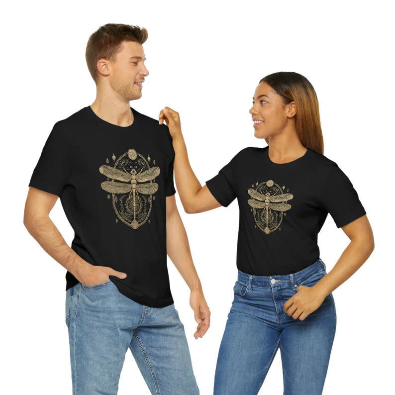 Dragonfly Design T-Shirt | Insect Teeshirt | Goth Shirt | Pagan Clothing | Witch Occult Gift | Vintage Style Fashion