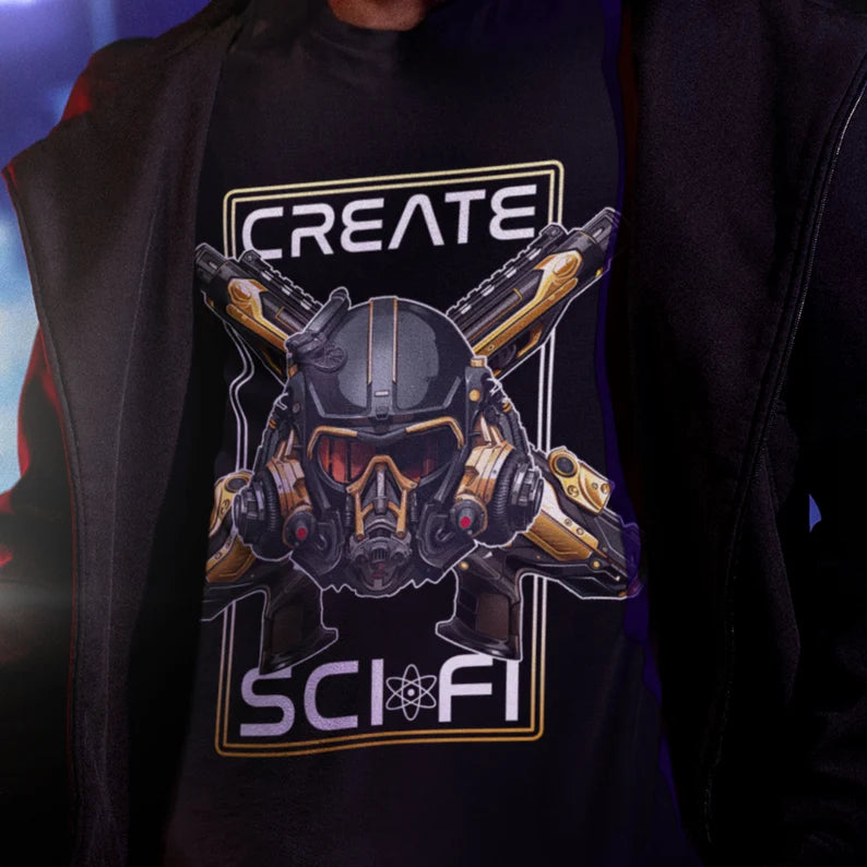 Create Sci Fi GOLD Shirt | Science Fiction Fan teeshirt | Nerdcore | SciFi | Sci-Fi