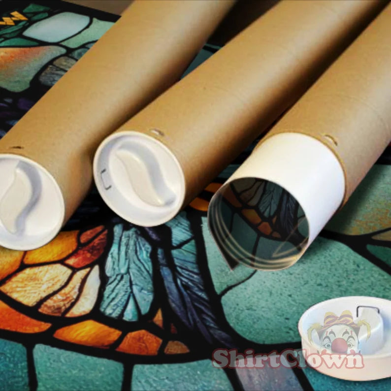 Mothman Stained Glass Art Print | Cryptid Artwork | Cult Monster Decor | Horror Gift | Cryptozoology | Cryptidcore