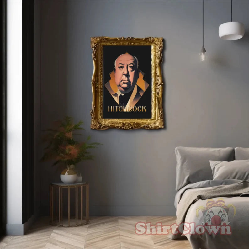 Alfred Hitchcock Art Deco Art Print gift director artwork design decor filmmaker gift film gift for film lover