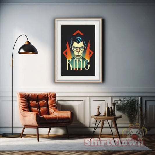 Stephen King Art Deco Art Print gift poet artwork design decor author writer gift for author gift for writer gift for reader