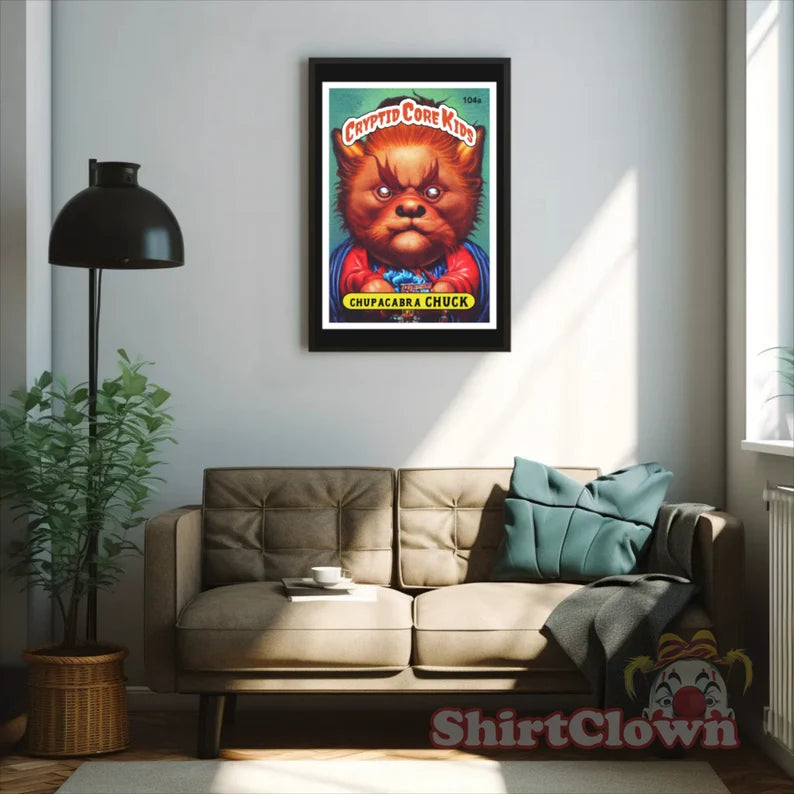 Chupacabra Chuck Trading Card Art Print| Chupacabra  | Cryptid Core Kids  Cryptidcore Cryptozoology  GPK Parody  Poster Gift   Wall Art