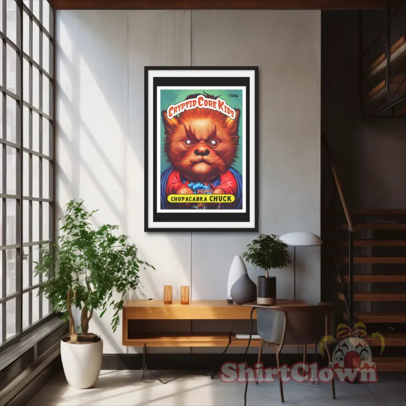 Chupacabra Chuck Trading Card Art Print| Chupacabra  | Cryptid Core Kids  Cryptidcore Cryptozoology  GPK Parody  Poster Gift   Wall Art