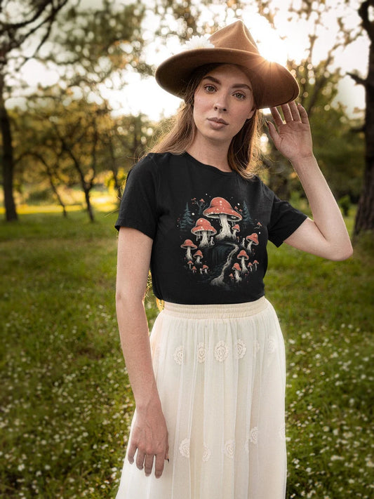 Magic Mushroom T-Shirt | Cottagecore Teeshirt | Cottage Core Tee | Psychedelic Gift | Nature Shirt | Trippy Style