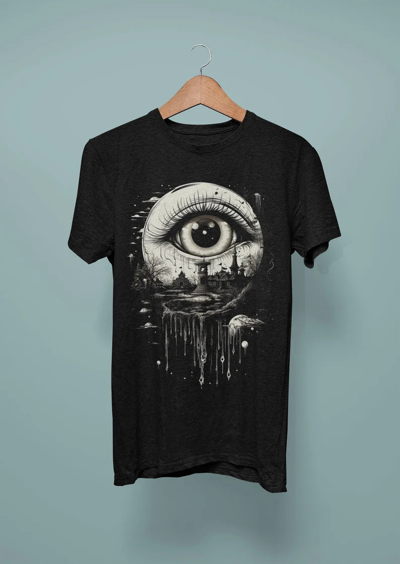 Weirdcore Eyeball T-Shirt | Surreal Weirdo Aesthetic | Trippy Alt Clothing | Grunge Clothes | Harajuku Punk | Rave Gear | Psychedelic