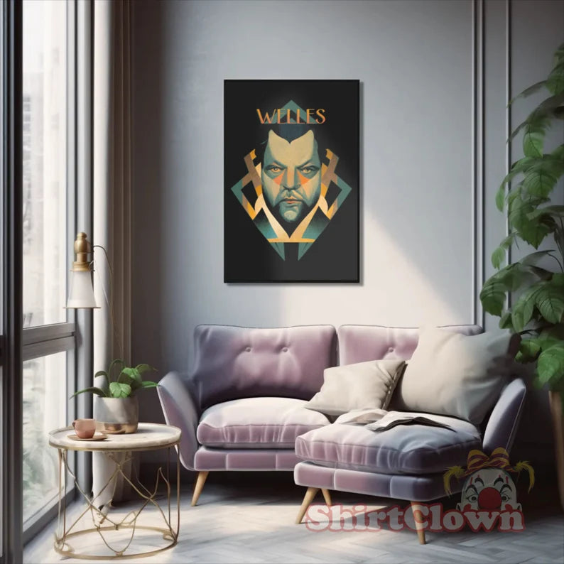 Orson Welles Art Deco Art Print director artwork design decor filmmaker gift film gift for film lover
