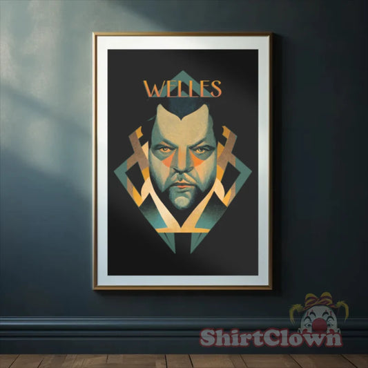 Orson Welles Art Deco Art Print director artwork design decor filmmaker gift film gift for film lover