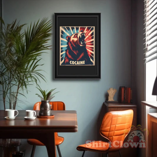 Cocaine Bear Art Print | Funny Meme  | Drug Humor | Poster | Gift | Artwork | Decor | Wall Art