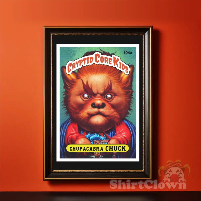 Chupacabra Chuck Trading Card Art Print| Chupacabra  | Cryptid Core Kids  Cryptidcore Cryptozoology  GPK Parody  Poster Gift   Wall Art