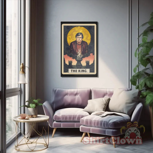 Stephen King Tarot Card Art Print | The King Tarot Poster | Horror Wall Art | Author Writer Reader Gift Decor