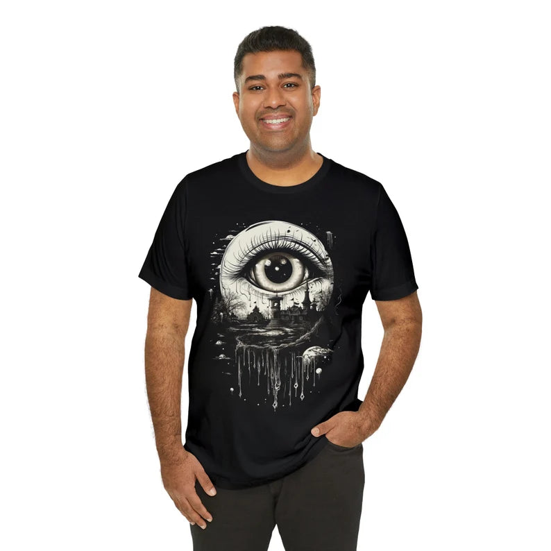 Weirdcore Eyeball T-Shirt | Surreal Weirdo Aesthetic | Trippy Alt Clothing | Grunge Clothes | Harajuku Punk | Rave Gear | Psychedelic