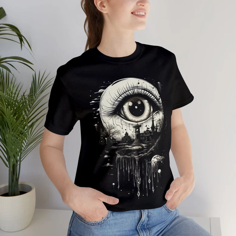 Weirdcore Eyeball T-Shirt | Surreal Weirdo Aesthetic | Trippy Alt Clothing | Grunge Clothes | Harajuku Punk | Rave Gear | Psychedelic