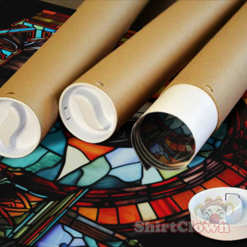 Stephen King Stained Glass Art Print | The King Poster | Horror Wall Art | Author Writer Reader Gift Decor