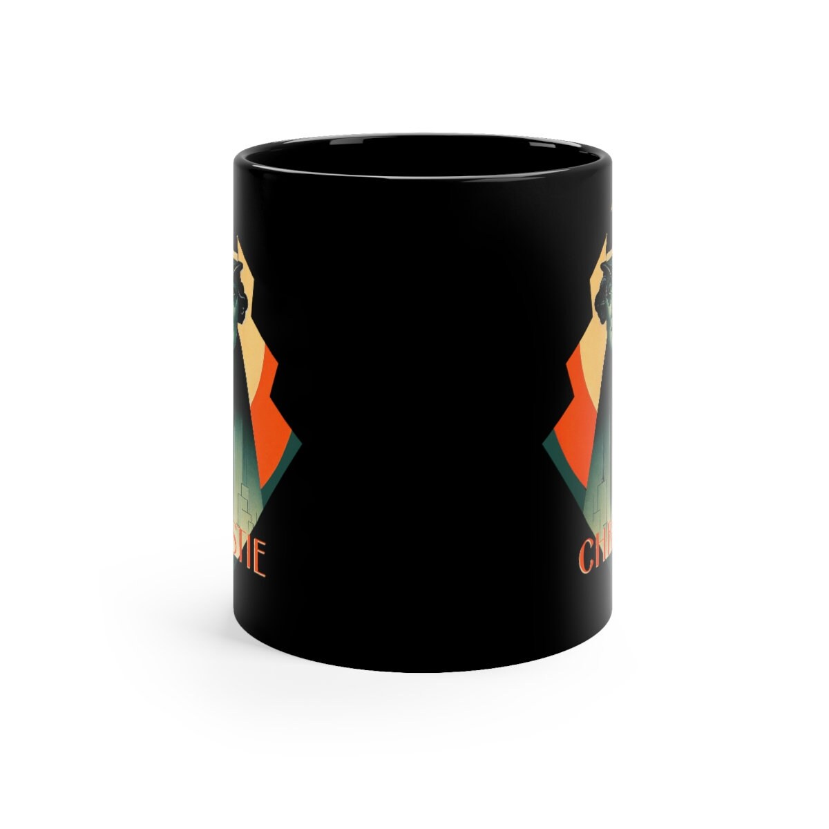 Agatha Christie Mug, Art Deco Mystery Author Coffee Cup, Book Lover Gift for Readers