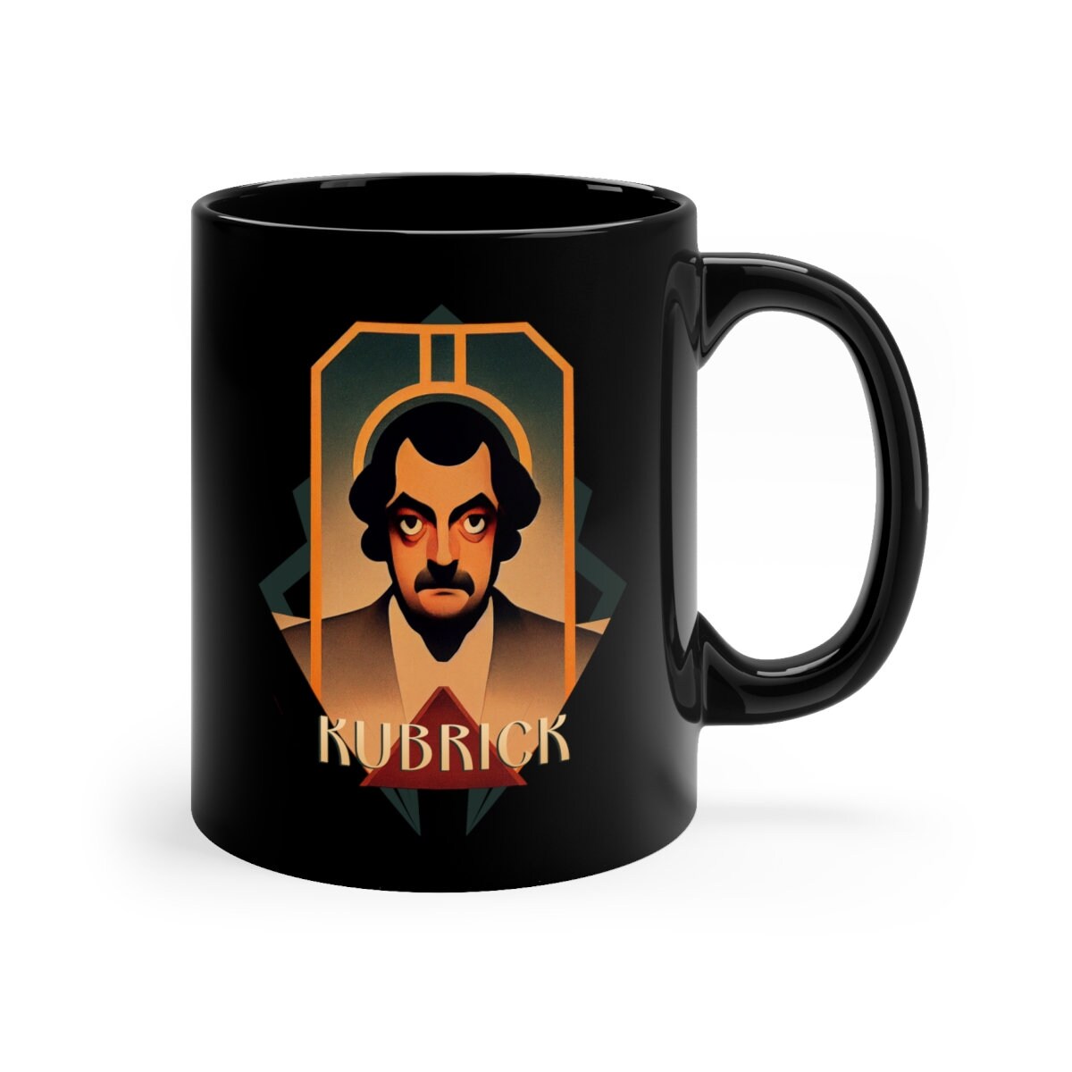 Stanley Kubrick Mug, Art Deco Film Director Coffee Cup, Cinema Gift for Movie Buffs