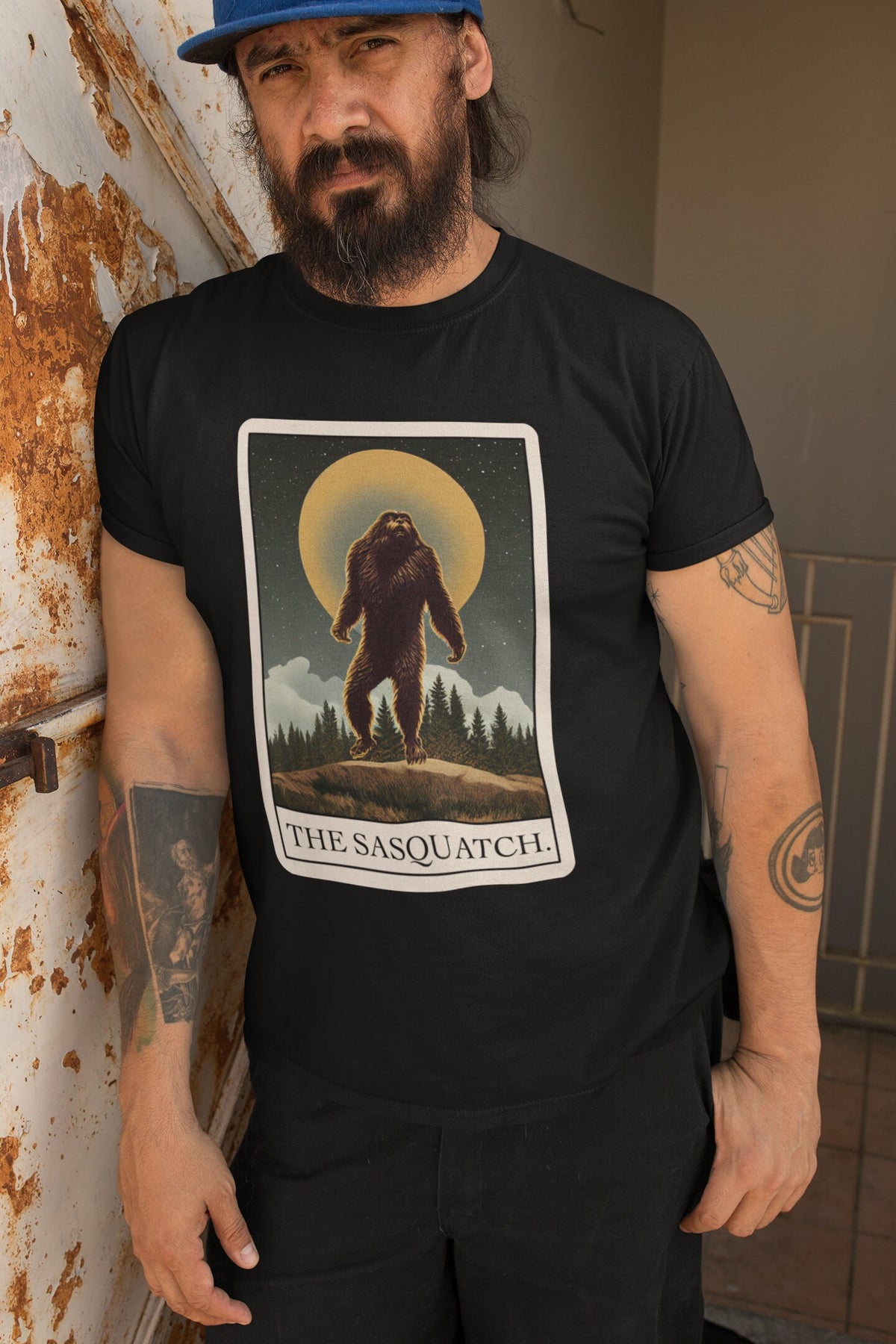 Bigfoot Shirt, Sasquatch Tarot Card T-Shirt, Cryptid Cryptozoology Tee, Bigfoot Gift for Believers