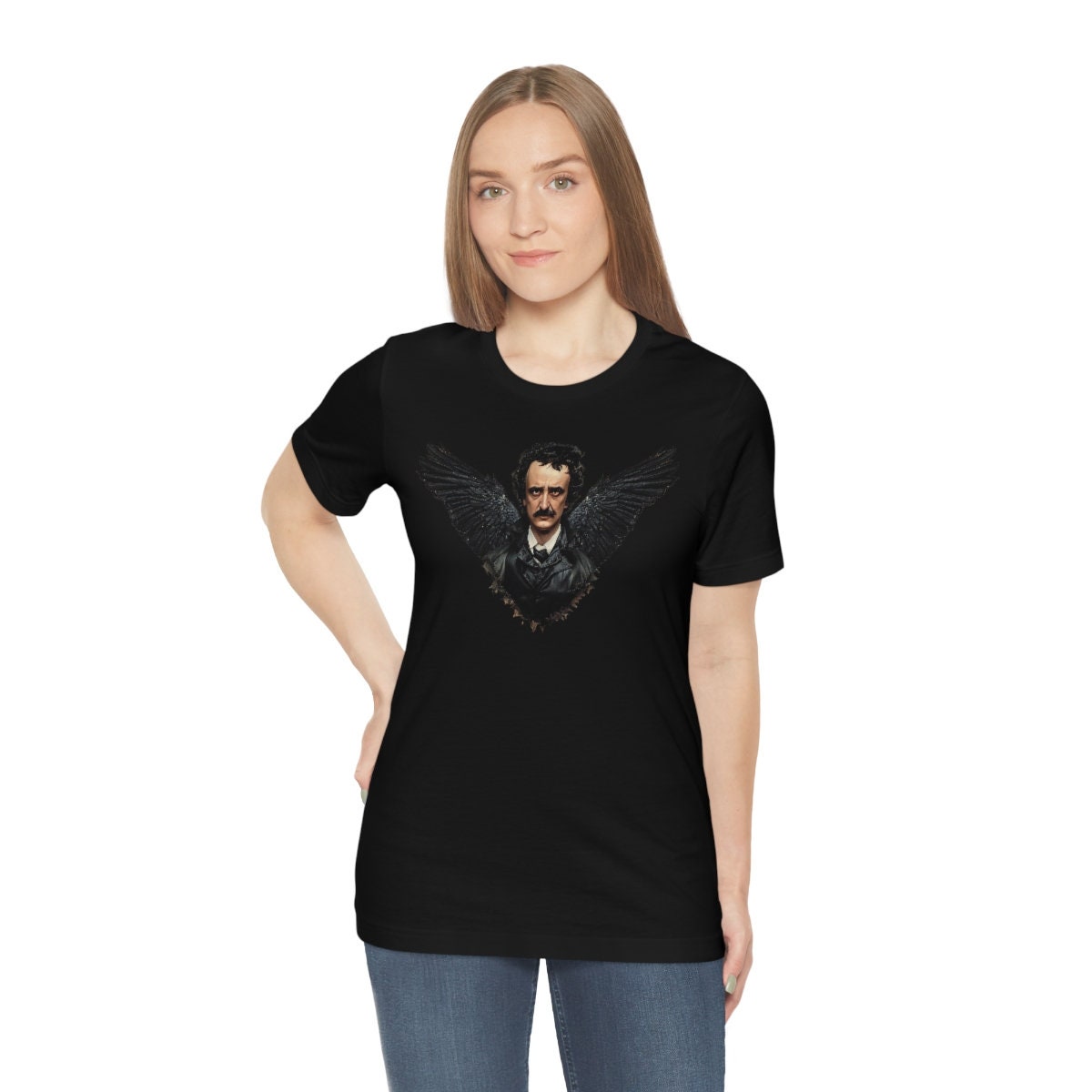 Edgar Allan Poe Shirt, Raven Tshirt, Nevermore Gothic Literature Tee, Dark Academia Writer Gift