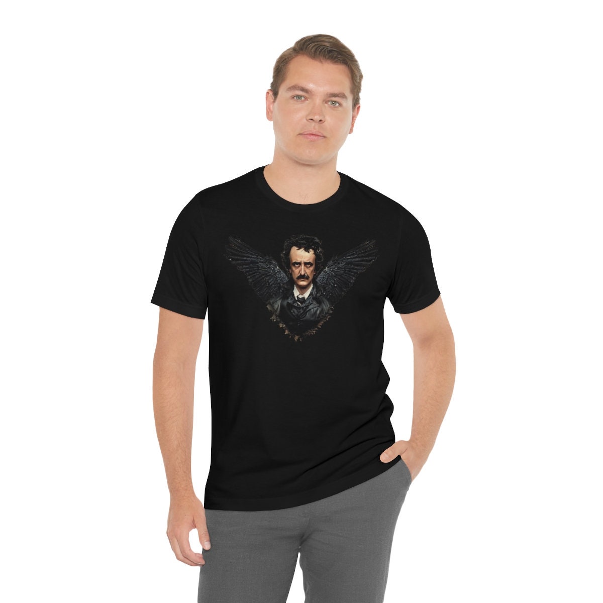 Edgar Allan Poe Shirt, Raven Tshirt, Nevermore Gothic Literature Tee, Dark Academia Writer Gift