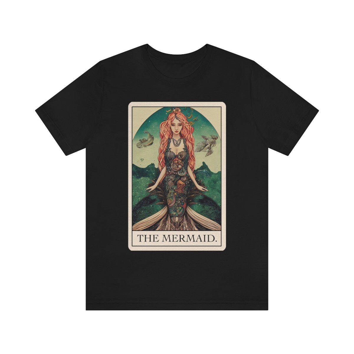 Mermaid Shirt, Siren Tarot Card T-Shirt, Dark Mermaidcore Tee, Cryptid Folklore Gift