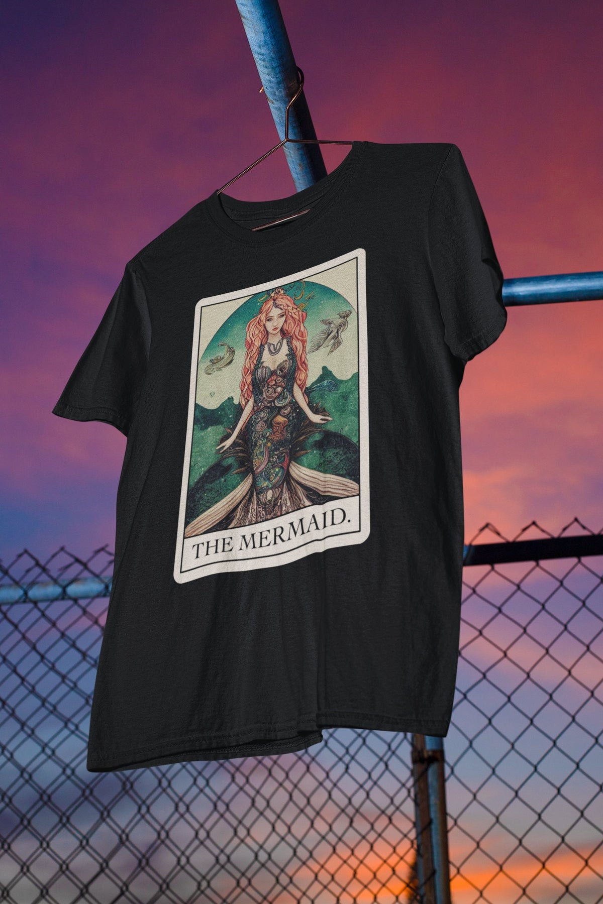 Mermaid Shirt, Siren Tarot Card T-Shirt, Dark Mermaidcore Tee, Cryptid Folklore Gift