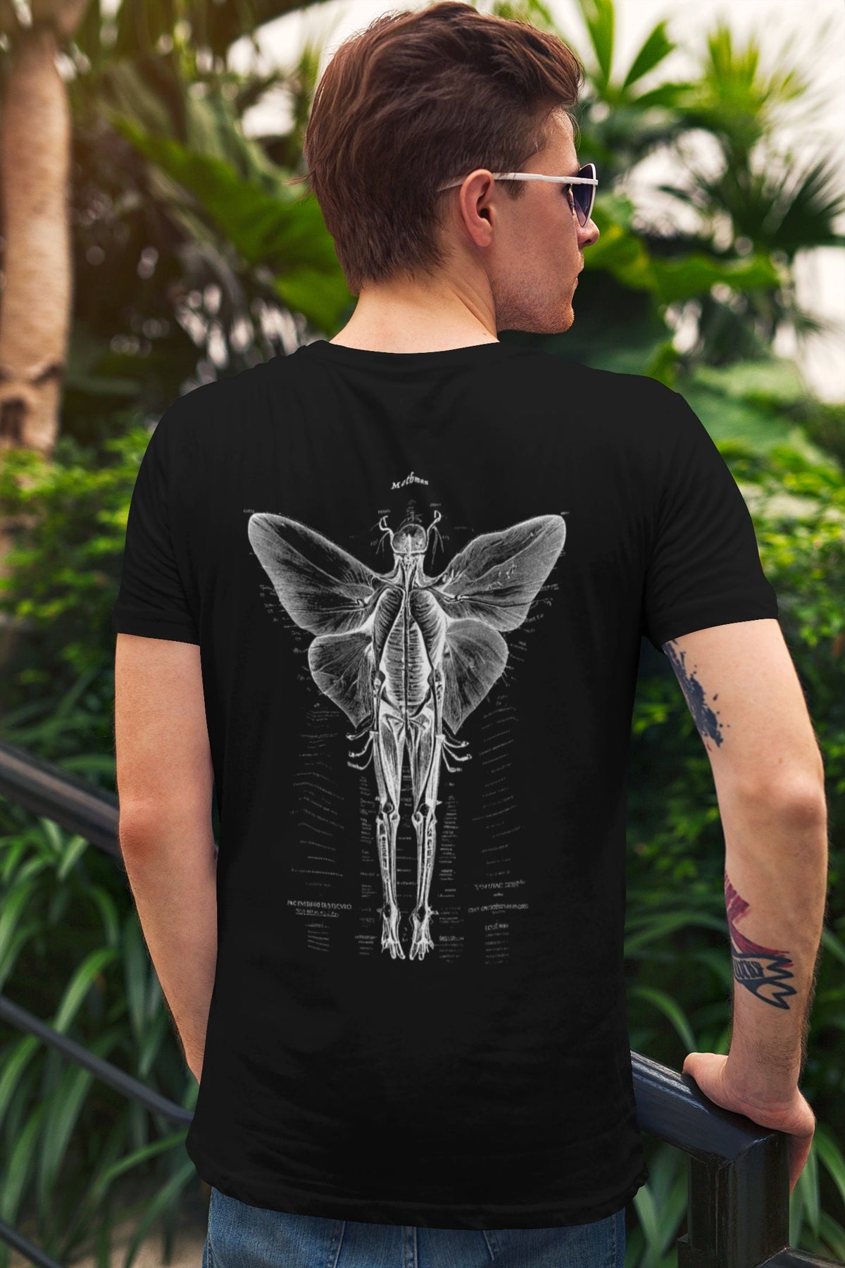 Cryptozoology Shirt, Mothman Arcane Anatomy Two Sided T-Shirt, Cryptid Monster Tee, Horror Gift