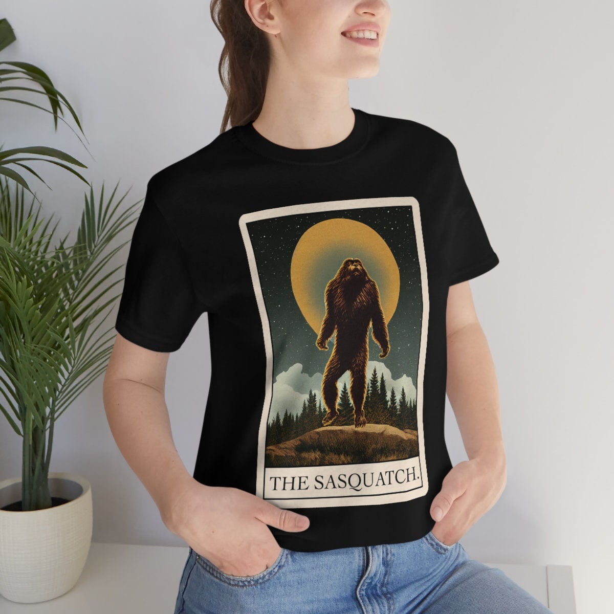Bigfoot Shirt, Sasquatch Tarot Card T-Shirt, Cryptid Cryptozoology Tee, Bigfoot Gift for Believers