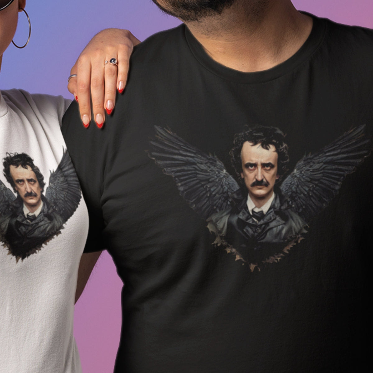 Edgar Allan Poe Shirt, Raven Tshirt, Nevermore Gothic Literature Tee, Dark Academia Writer Gift